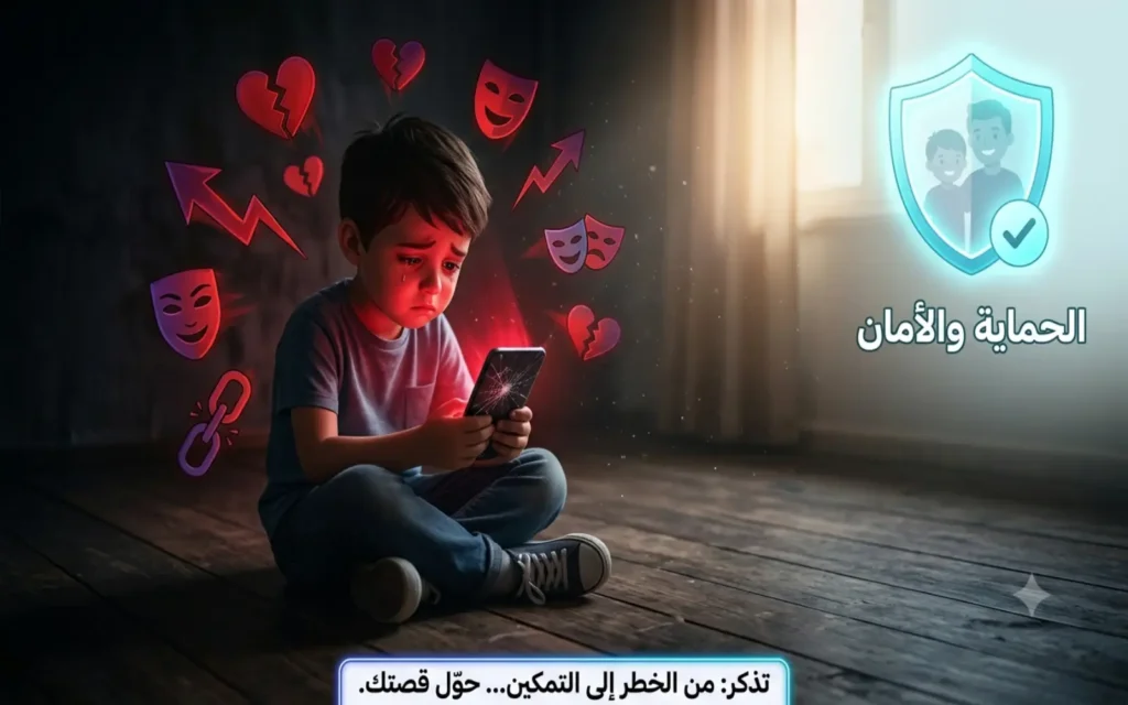 خطر التنمرالإلكتروني ورمزية الحماية والأمان الأسري