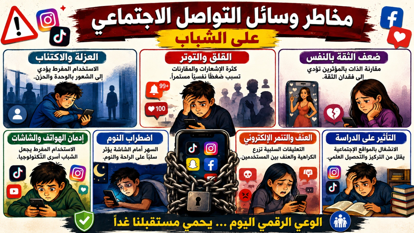 اضرار منصات التواصل الاجتماعي